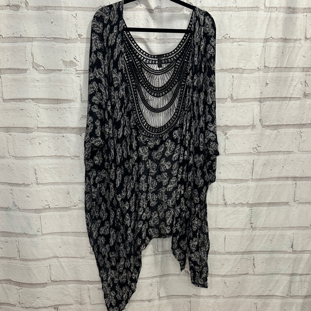 Lane Bryant Black Lace Detail Top